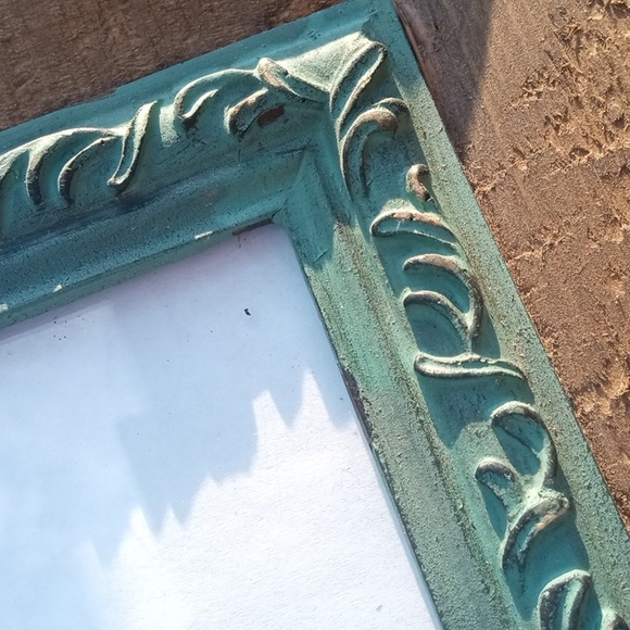 Wood Frame With Carved Trim Barnwood Look - Picture 5 of 12